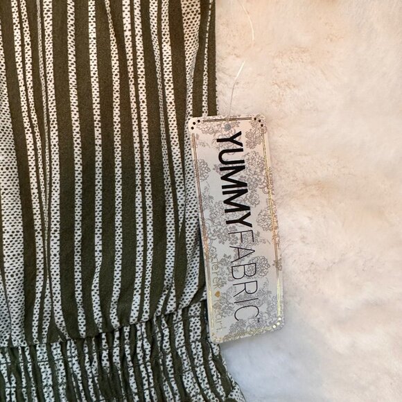 NWT Derek Heart Green & White Juniors‎ Romper, Small - Picture 4 of 14